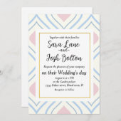 Abstracte geometrie, blauw, roze en gebroken wit kaart (Voorkant / Achterkant)