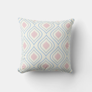 Abstracte geometrie, blauw, roze en gebroken wit kussen