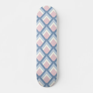 Abstracte geometrie, blauw, roze en gebroken wit persoonlijk skateboard