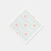 Abstracte geometrie, blauw, roze en gebroken wit servet (Hoek)