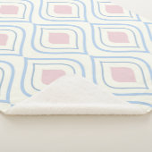 Abstracte geometrie, blauw, roze en gebroken wit sherpa deken (3/4)