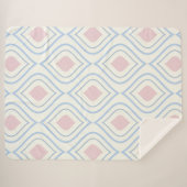Abstracte geometrie, blauw, roze en gebroken wit sherpa deken (Voorkant (horizontaal))