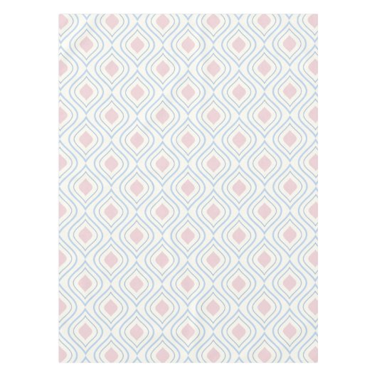 Abstracte geometrie, blauw, roze en gebroken wit tafelkleed (Voorkant)