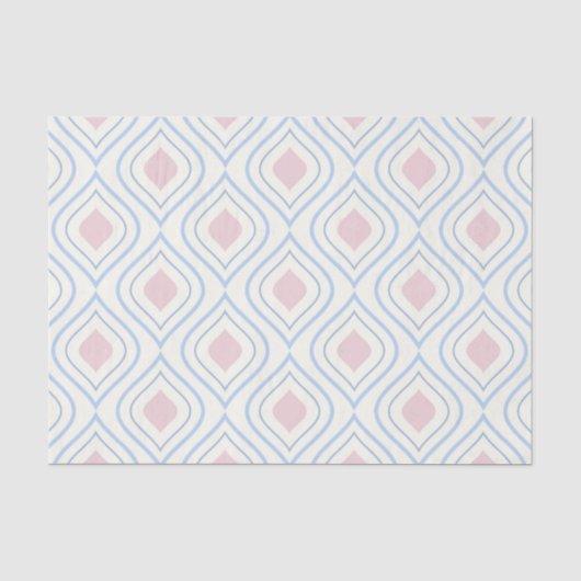 Abstracte geometrie, blauw, roze en gebroken wit tissuepapier (Voorkant)