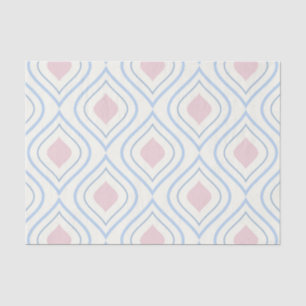 Abstracte geometrie, blauw, roze en gebroken wit tissuepapier