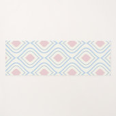Abstracte geometrie, blauw, roze en gebroken wit yogamat (Voorkant (horizontaal))
