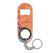 Abstracte geometrie flesopener sleutelhanger mini flessenopener (Achterkant)