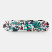 Abstracte geometrie met gewaagde graffiti-elemente persoonlijk skateboard (Horizontaal)