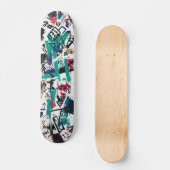 Abstracte geometrie met gewaagde graffiti-elemente persoonlijk skateboard (Voorkant)