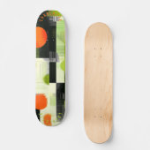 Abstracte geometrie met vet Sinaasappel en groen Persoonlijk Skateboard (Voorkant)