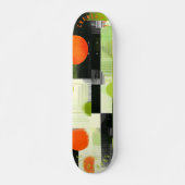 Abstracte geometrie met vet Sinaasappel en groen Persoonlijk Skateboard (Voorkant)