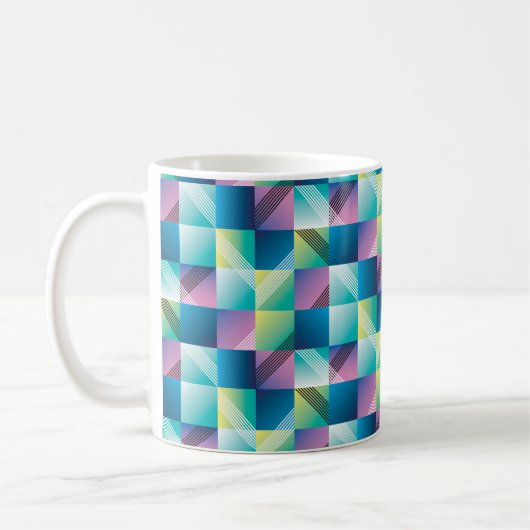 Abstracte geometrie naadloos patroon koffiemok (Links)