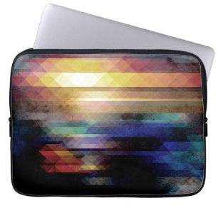 Abstracte geometrie van kleuren laptop sleeve
