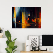 Abstracte Geometrie van Stedelijke Lichten Poster (Thuiskantoor)