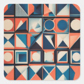 Abstracte geometrie vierkante sticker (Voorkant)