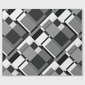 Abstracte geometrie voor zwarte en witte Mondriaan Cadeaupapier (Vlak)