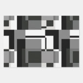 Abstracte geometrie voor zwarte en witte Mondriaan Inpakpapier Vel (Voorkant)