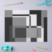 Abstracte geometrie voor zwarte en witte Mondriaan Tissuepapier (Craft)