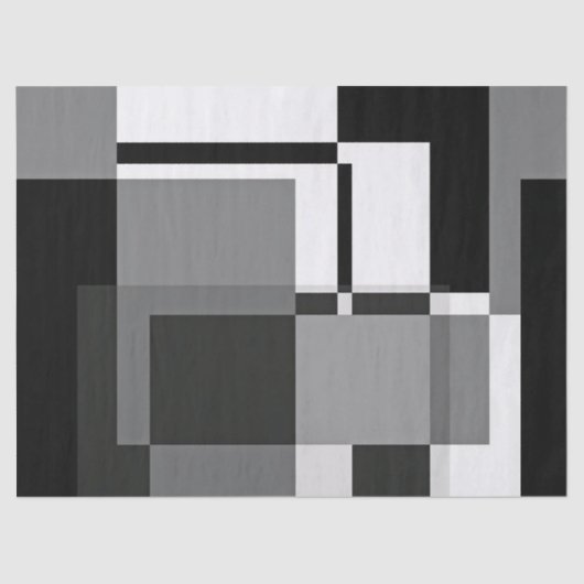 Abstracte geometrie voor zwarte en witte Mondriaan Tissuepapier (Voorkant)
