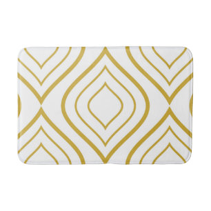 Abstracte geometrie, wit en goud badmat