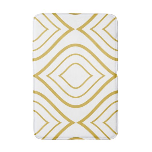 Abstracte geometrie, wit en goud badmat (Voorkant Verticaal)