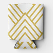 Abstracte geometrie, wit en goud blikjeskoeler (Voorkant)