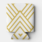 Abstracte geometrie, wit en goud blikjeskoeler (Achterkant)