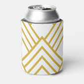 Abstracte geometrie, wit en goud blikjeskoeler (Blikje Achterkant)