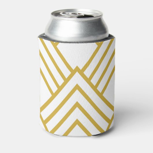 Abstracte geometrie, wit en goud blikjeskoeler (Blikje Achterkant)