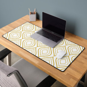 Abstracte geometrie, wit en goud bureaumat