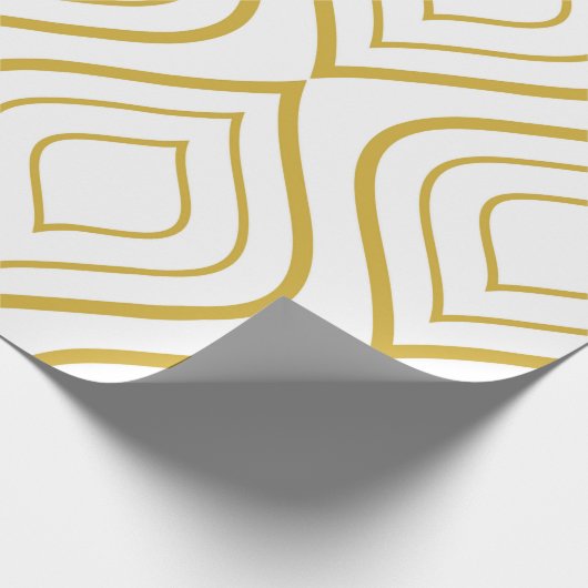 Abstracte geometrie, wit en goud cadeaupapier (Hoek)