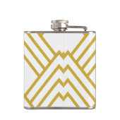 Abstracte geometrie, wit en goud heupfles (Achterkant)