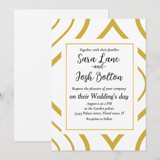 Abstracte geometrie, wit en goud kaart (Voorkant / Achterkant)