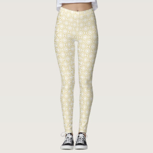 Abstracte geometrie, wit en goud leggings