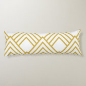 Abstracte geometrie, wit en goud lichaamskussen (Achterkant)