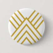 Abstracte geometrie, wit en goud ronde button 5,7 cm (Voorkant)