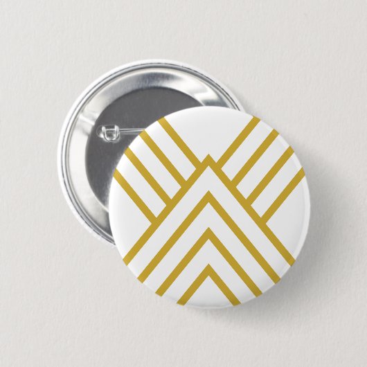 Abstracte geometrie, wit en goud ronde button 5,7 cm (Voorkant /achterkant)