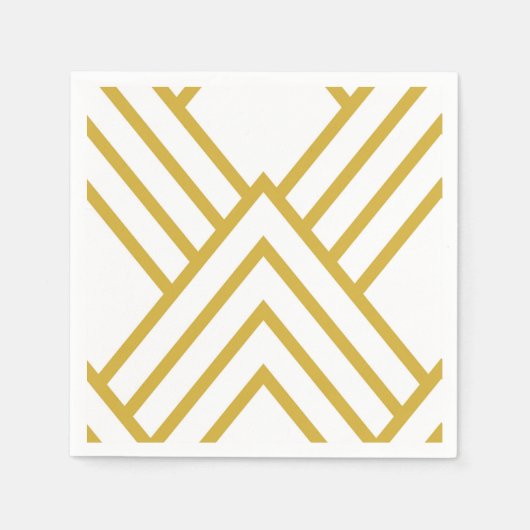 Abstracte geometrie, wit en goud servet (Voorkant)