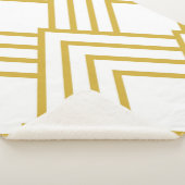 Abstracte geometrie, wit en goud sherpa deken (3/4)