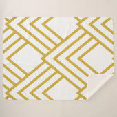 Abstracte geometrie, wit en goud sherpa deken (Voorkant (horizontaal))