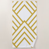 Abstracte geometrie, wit en goud strandlaken (Voorkant)