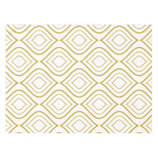 Abstracte geometrie, wit en goud tafelkleed (Voorkant (Horizontaal))