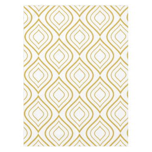Abstracte geometrie, wit en goud tafelkleed