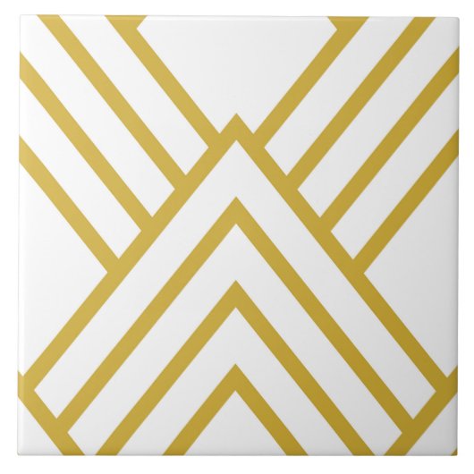 Abstracte geometrie, wit en goud tegeltje (Voorkant)