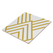 Abstracte geometrie, wit en goud tegeltje (Zijkant)