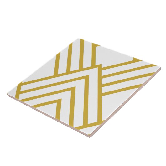 Abstracte geometrie, wit en goud tegeltje (Zijkant)