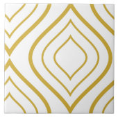 Abstracte geometrie, wit en goud tegeltje (Voorkant)