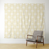 Abstracte geometrie, wit en goud wandkleed (In Situ (horizontaal))