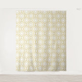 Abstracte geometrie, wit en goud wandkleed (Voorkant)