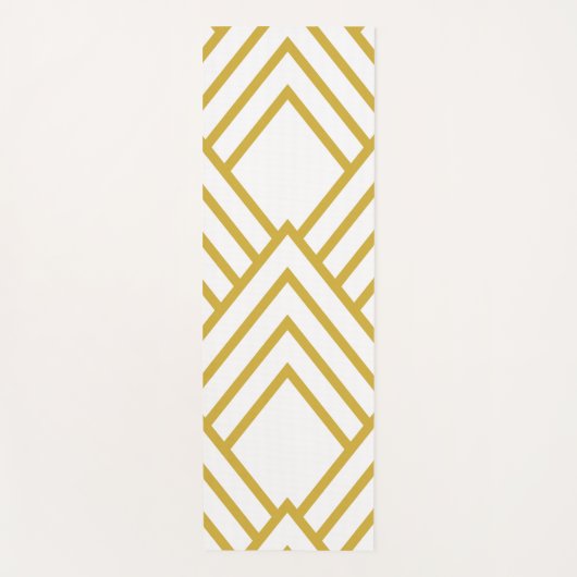 Abstracte geometrie, wit en goud yogamat (Voorkant)